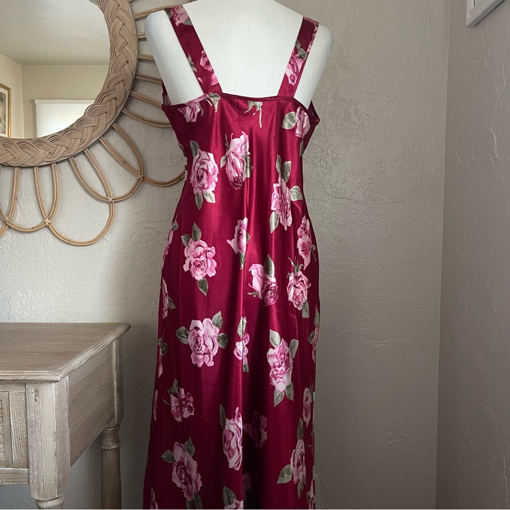 Vintage Slip Satin Silk Floral Lace Romantic Whimsical Sexy Coquette Fairy Dress - Picture 7 of 13